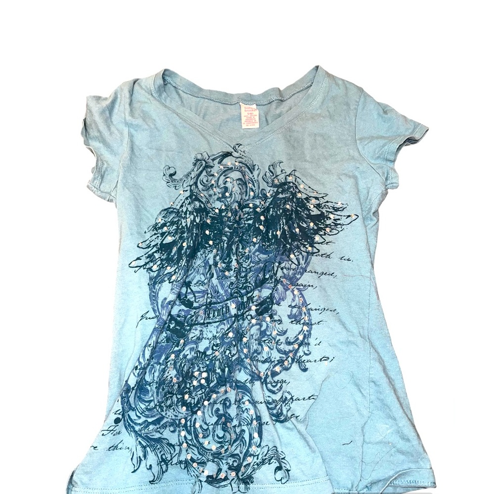 LIGHT BLUE GRAPHIC TEE, 2000s DEADSTOCK